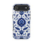 Blue Floral Ceramic Pattern Tough Phone Case