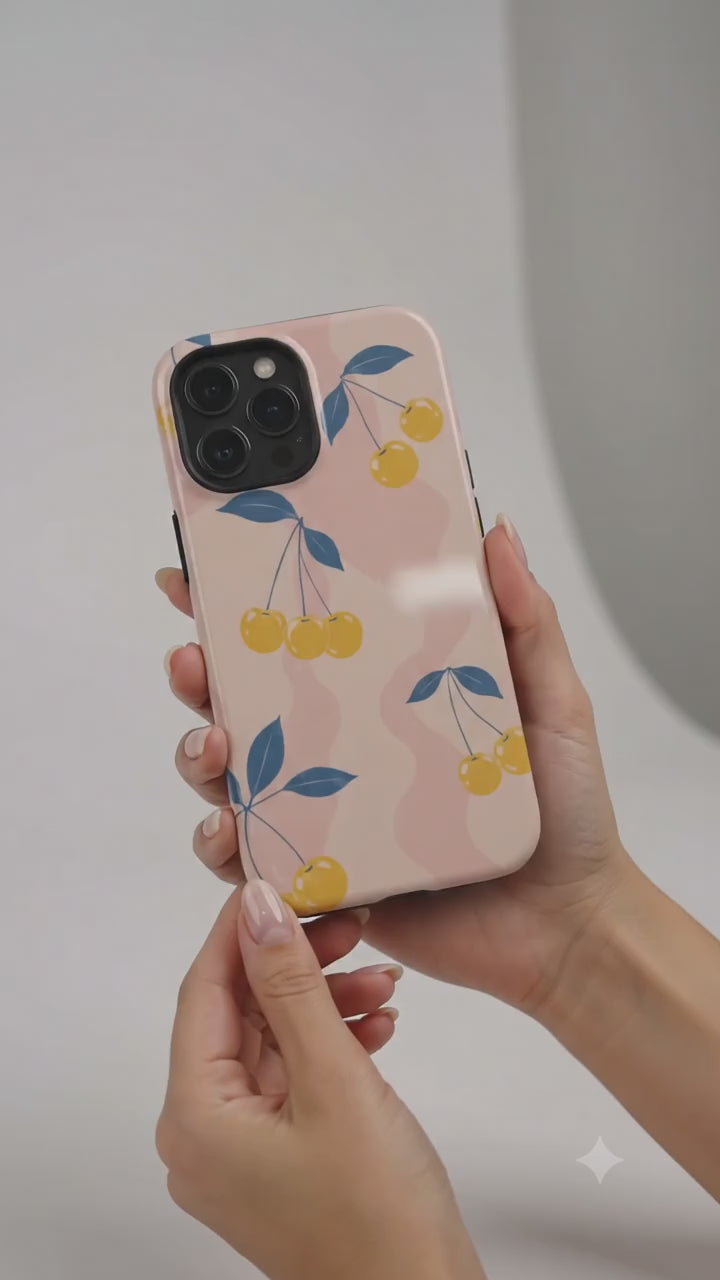 Retro Yellow Cherry - Phone Case