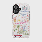 Los Angeles Travel Phone Case — Cute Hollywood & Beach Icons Tough Case