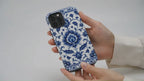 Blue Floral Ceramic Pattern Tough Phone Case